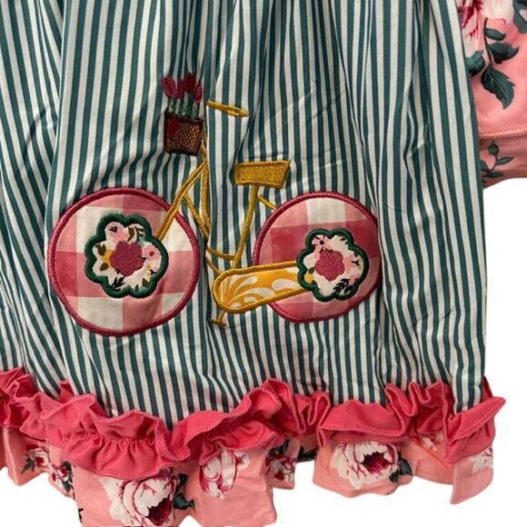 Toddler Girls 4T (L) Okie & Lou Vintage Strolls Dress Bicycle - Picture 3 of 7